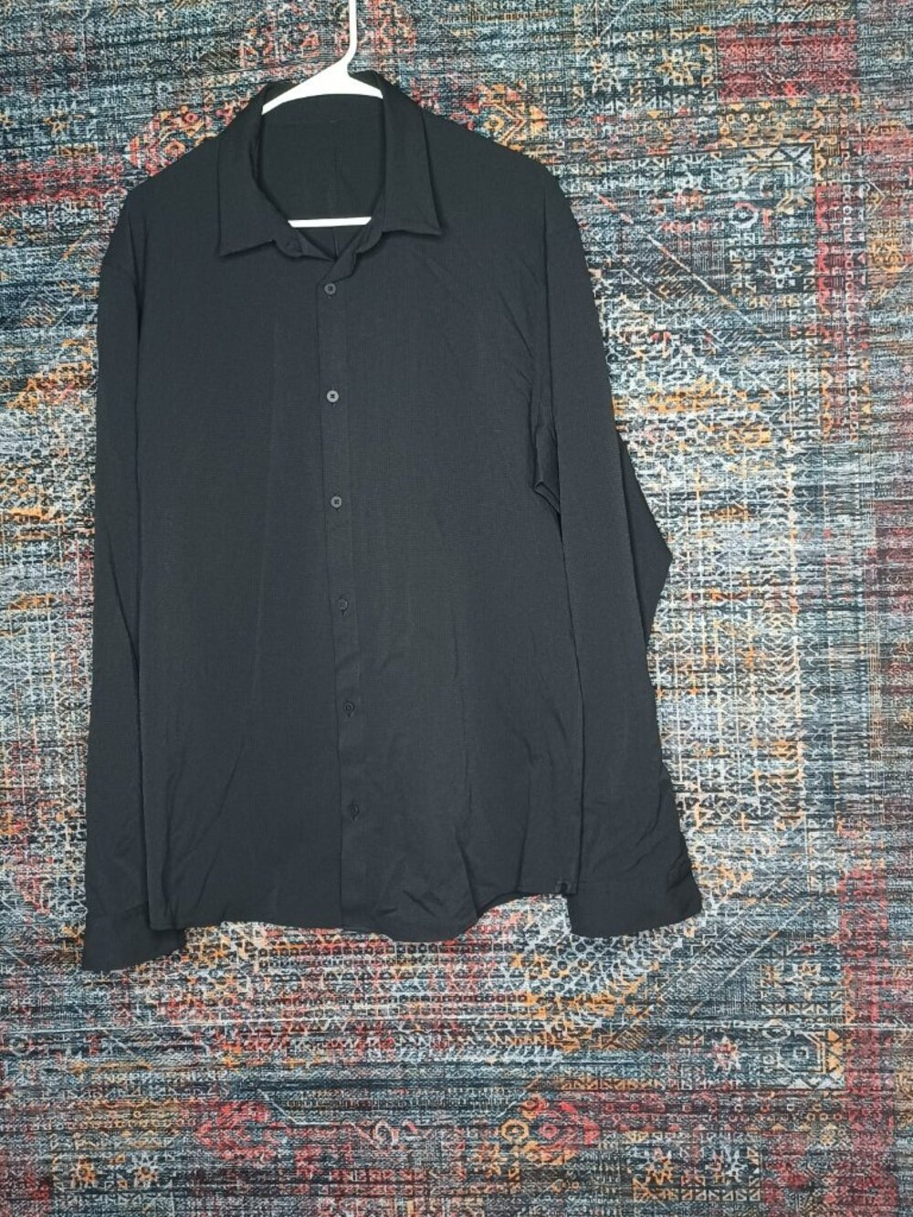 lululemon mens solid black Airing Easy ripstop button down shirt XL EUC